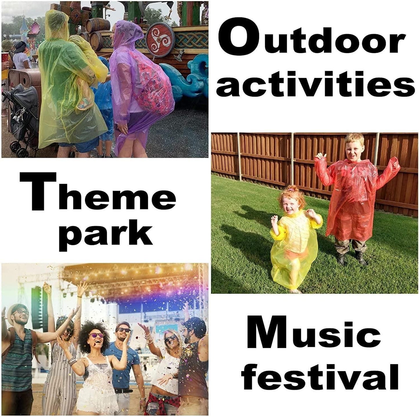 Rain Card Rain Coat for Adults (Set of 5) Multicolour